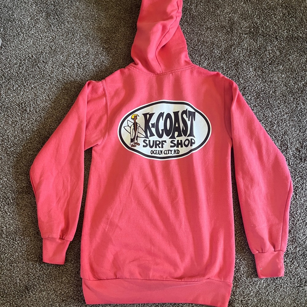 K-Coast Surf Shop Ocean City MD XS Pink Pullover Hoodie MV Sport